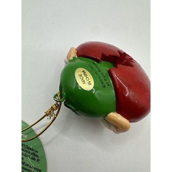M&M's Heart Breaker Christmas Ornament Red Green Candy Character 2007 Holiday - Picture 9 of 11
